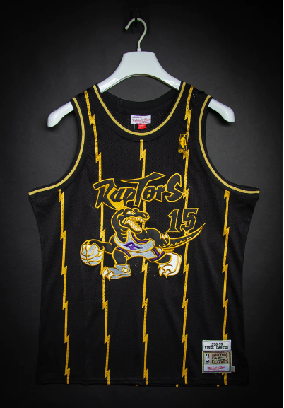 Jersey Authentic Toronto Raptors Balck Gold Vince Carter 1998/99