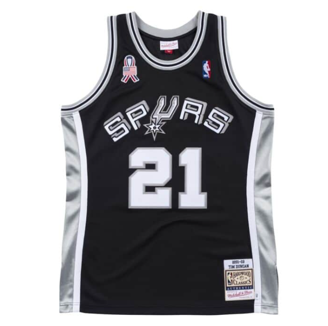Jersey Authentic San Antonio Spurs Tim Duncan 2001/02